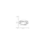 White Gold Domed, Comfort Fit wedding band ring shown for scale