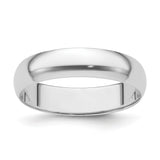White Gold Domed, Comfort Fit wedding band ring