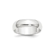 White Gold Domed, Comfort Fit wedding band ring