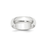 White Gold Domed, Comfort Fit wedding band ring