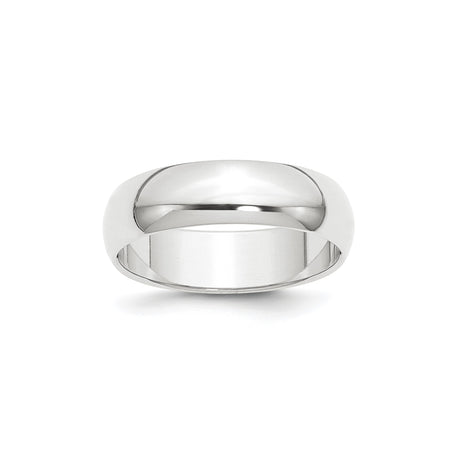 White Gold Domed, Comfort Fit wedding band ring