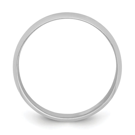 White Gold Domed, Comfort Fit wedding band ring alternate angle