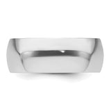 White Gold Domed, Comfort Fit wedding band ring detail view