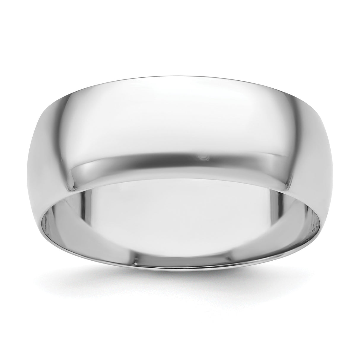 White Gold Domed, Comfort Fit wedding band ring