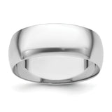 White Gold Domed, Comfort Fit wedding band ring