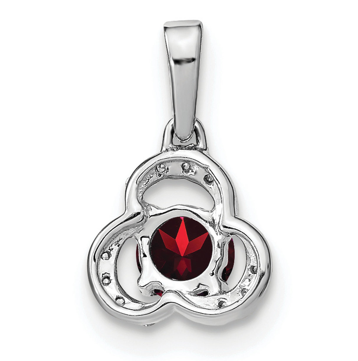 Amethyst and Diamond Charm Pendant in Real 10k White Gold