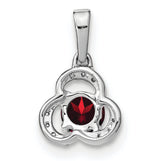 Amethyst and Diamond Charm Pendant in Real 10k White Gold