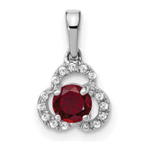 Created Ruby and Diamond Charm Pendant in Real 10k White Gold