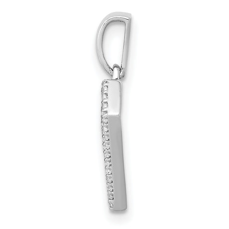 14k White Gold Diamond Pendant with Open Geometric Design for Women