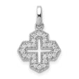 1/4ct Diamond Fancy Cross Charm Pendant in Real 14k White Gold