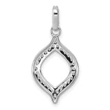 1/4ct Diamond Fancy Charm Pendant in Real 14k White Gold