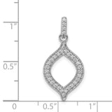 1/4ct Diamond Fancy Charm Pendant in Real 14k White Gold