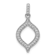 1/4ct Diamond Fancy Charm Pendant in Real 14k White Gold