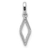 1/2ct Diamond Fancy Charm Pendant in Real 14k White Gold