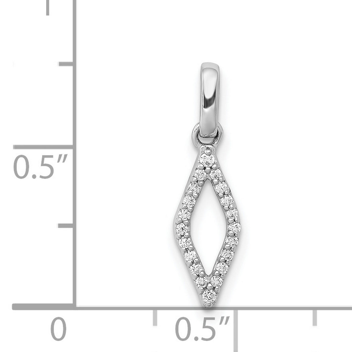 1/2ct Diamond Fancy Charm Pendant in Real 14k White Gold