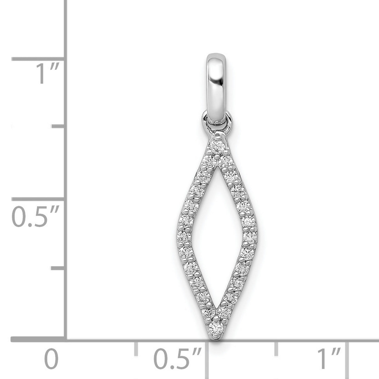 1/4ct Diamond Fancy Charm Pendant in Real 14k White Gold