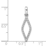 1/4ct Diamond Fancy Charm Pendant in Real 14k White Gold