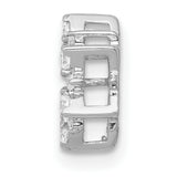 10k White Gold Circle Pendant with Alternating Heart and Cubic Zirconia, Open Loop Design