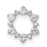 14k White Gold Circular Pendant with Diamond Accents and Modern Wreath Design