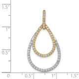 1/2ct Diamond Double Teardrop Charm Pendant in Real 14k Multi-Tone Gold