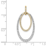 1/2ct Diamond Double Oval Charm Pendant in Real 14k Multi-Tone Gold