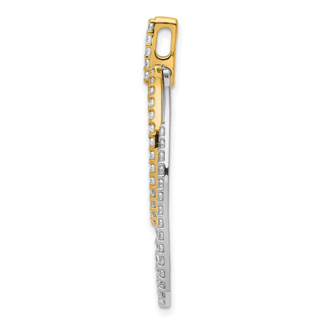 14k Two-Tone Gold Pendant with Interlocking Oval Shapes and Cubic Zirconia