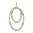 14k Two-Tone Gold Pendant with Interlocking Oval Shapes and Cubic Zirconia