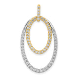 14k Two-Tone Gold Pendant with Interlocking Oval Shapes and Cubic Zirconia