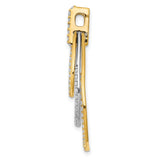 14k Two-Tone Gold Teardrop Pendant with Interlocking Loops and Cubic Zirconia Accents