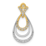 1/4ct Diamond Triple Teardrop Charm Pendant in Real 14k Multi-Tone Gold