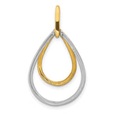 14k Two-Tone Gold Teardrop Pendant with Intertwined Loops and Diamonds