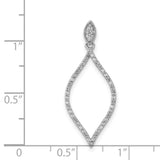 1/4ct Diamond Charm Pendant in Real 14k White Gold