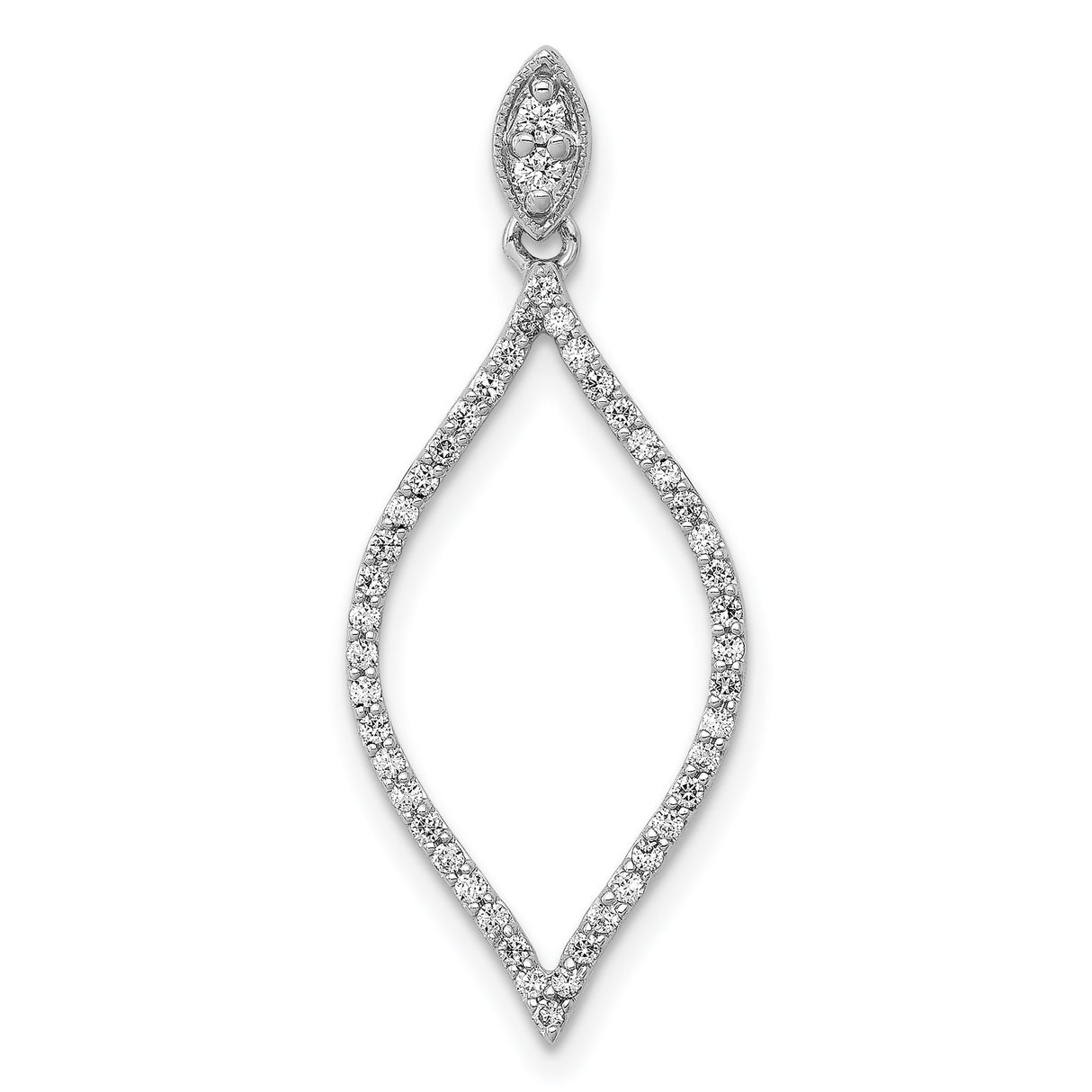 1/4ct Diamond Charm Pendant in Real 14k White Gold