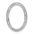 1/2ct Diamond Channel Set Oval Chain Slide Charm Pendant in Real 14k White Gold