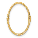 1/4ct Diamond Oval Chain Slide Charm Pendant in Real 14k Yellow Gold