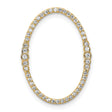 1/4ct Diamond Oval Chain Slide Charm Pendant in Real 14k Yellow Gold