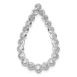 1/2ct Diamond Teardrop Chain Slide Charm Pendant in Real 14k White Gold