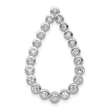 1/2ct Diamond Teardrop Chain Slide Charm Pendant in Real 14k White Gold