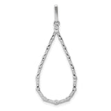 1/2ct Diamond Teardrop Charm Pendant in Real 14k White Gold