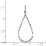 1/2ct Diamond Teardrop Charm Pendant in Real 14k White Gold