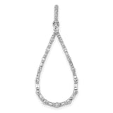 1/2ct Diamond Teardrop Charm Pendant in Real 14k White Gold