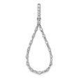 14k White Gold Diamond Teardrop Pendant with Baguette and Round Diamonds in Open Drop Design