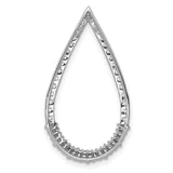 1/2ct Diamond Teardrop Chain Slide Charm Pendant in Real 14k White Gold