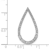 1/2ct Diamond Teardrop Chain Slide Charm Pendant in Real 14k White Gold