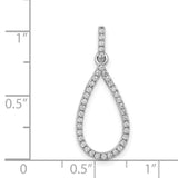 1/4ct Diamond Teardrop Charm Pendant in Real 14k White Gold