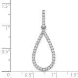 1/2ct Diamond Teardrop Charm Pendant in Real 14k White Gold