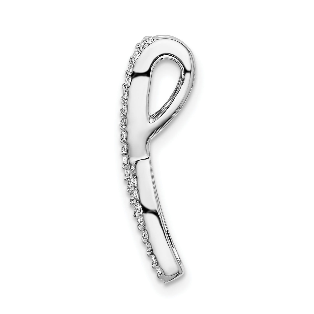 14k White Gold Pendant with Emeralds and Diamonds, Twist Design Jewelry for Women