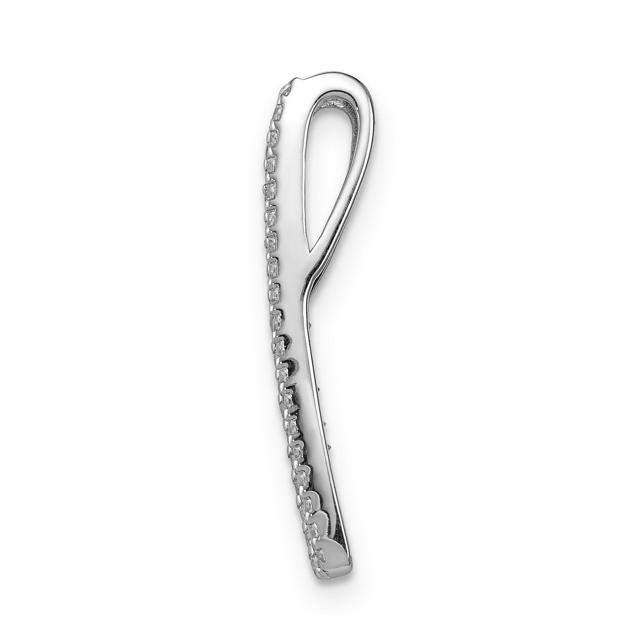 Diamond and .36 Ruby Fancy Chain Slide Charm Pendant in Real 14k White Gold