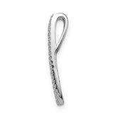 Diamond and .36 Ruby Fancy Chain Slide Charm Pendant in Real 14k White Gold