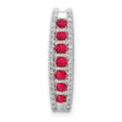 Diamond and .36 Ruby Fancy Chain Slide Charm Pendant in Real 14k White Gold